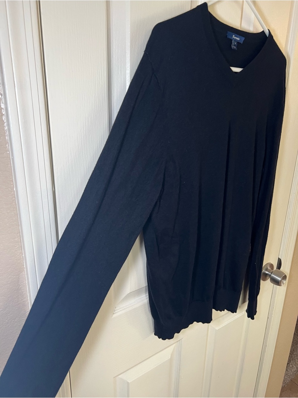 Façonnable Black Silk Cashmere Blend V-Neck Sweater Women’s Large Luxury Knit - Picture 4 of 10